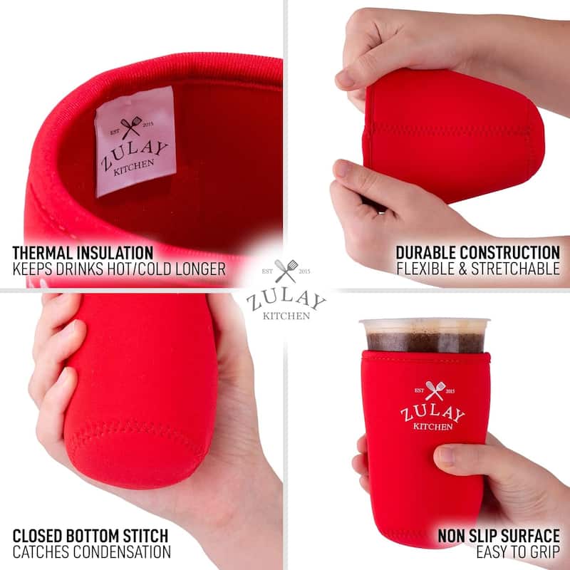 Zulay Kitchen Reusable Iced Coffee Sleeve (22oz to 24oz)