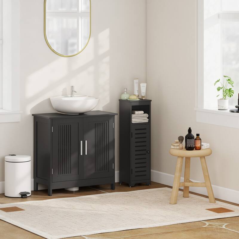 kleankin Under Sink Cabinet for Efficient Small Bathroom Storage, Modern and Elegant Bathroom Cabinet Storage for Small Spaces