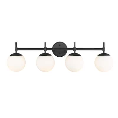 929 Lighting 4 Light Bathroom Vanity Fixture with Opal Glass Shades