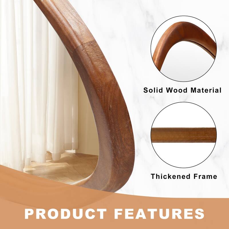 Irregular Mirror Asymmetrical Wood Wall Mirror