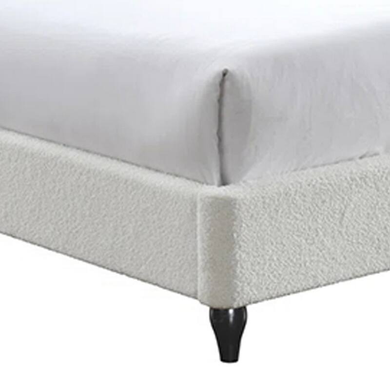Sage King Size Bed, Low Profile, Cushioned Upholstered Headboard, Charcoal