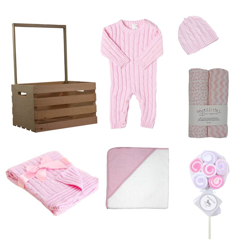 20 Piece Baby Girls Shower Wardrobe Gift Crate