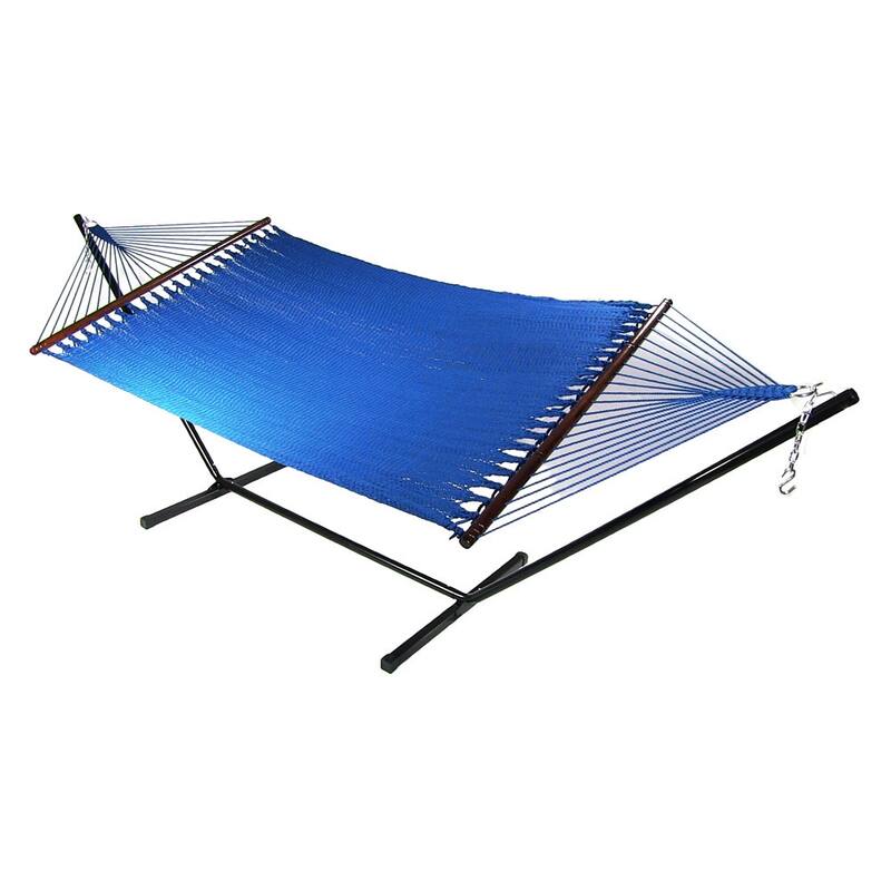 Sunnydaze Large 2-Person Rope Hammock with Spreader Bar & Hammock Stand