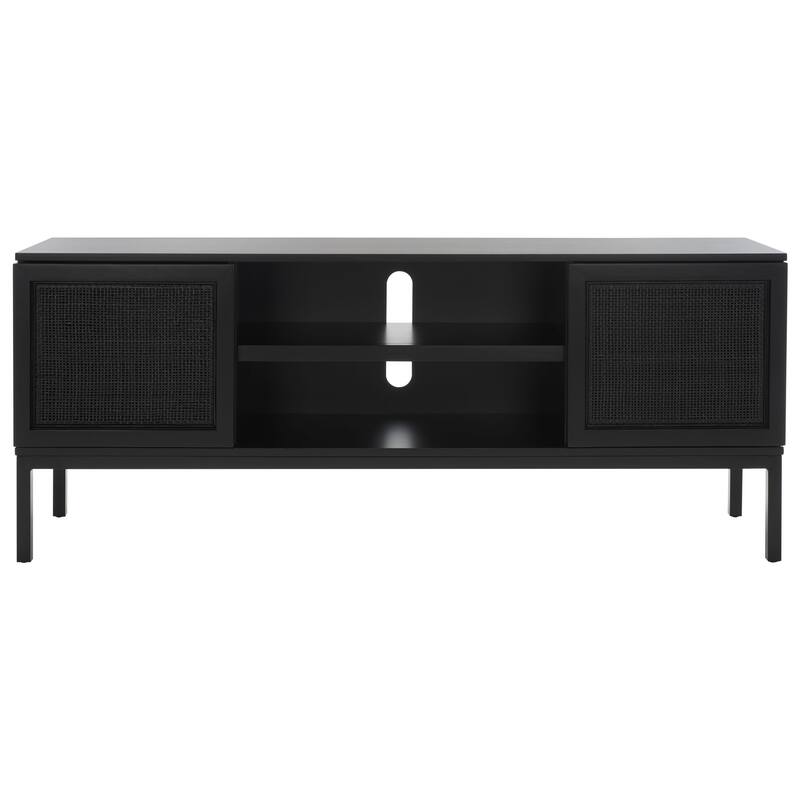 SAFAVIEH Cristen 1 Shelf Rattan Media Stand - 54" W x 15" D x 22" H - 54Wx15Dx22H