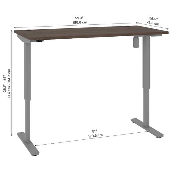 dimension image slide 3 of 8, Upstand 30" x 60" Standing Desk by Bestar