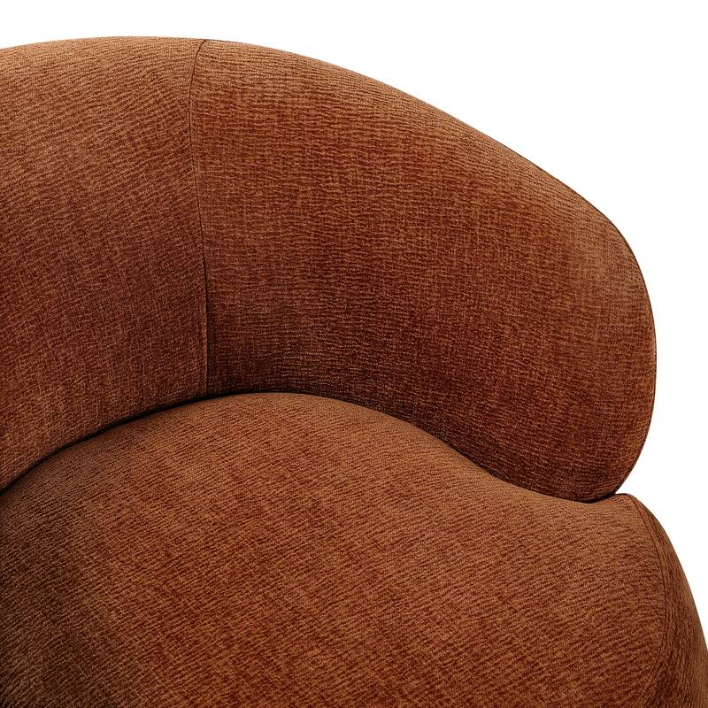 Fremont & Park Rhea 32" Dia Chenille Swivel Chair - 360-Degree Metal Swivel Base