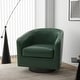 preview thumbnail 16 of 143, Modern 360°Swivel Accent Chairs Barrel Armchairs Regular: 27.75"W x 26.75"D x 26.25"H - PU Leather-Green-Regular