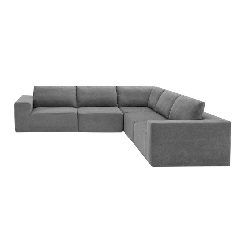 116"x116" Terrycloth Modular Sectional Sofa (5-Piece, No Assembly)