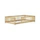 preview thumbnail 64 of 84, Montessori Twin Size Toddler Floor Bed with Fence without Door, Open-row Design Wood Frame Platform Bed with Safety Guardrails