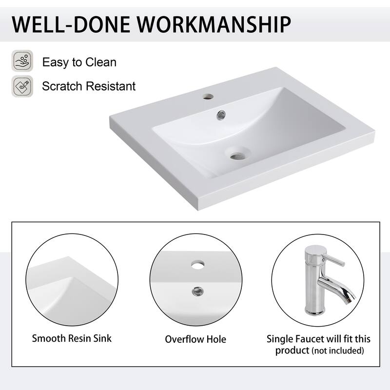 Malwee 36"/48"/60" Bathroom Vanity with Sink, FreeStanding Vanity with Soft Close Door and Adjustable Shelf