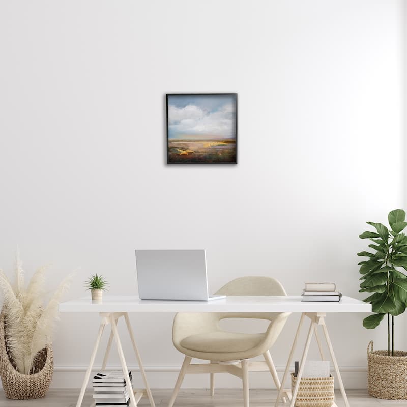 Stupell Calm Landscape & Clouds Framed Giclee Art Design By Karen Hale