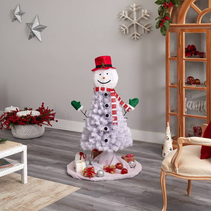 4' Snowman Artificial Christmas Tree with 234 Bendable Branches