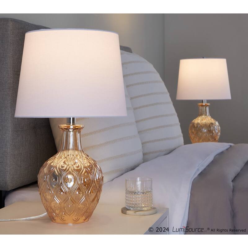 Silver Orchid Gaby 20" Round Glass Table Lamp (Set of 2)