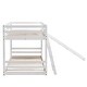 preview thumbnail 8 of 13, Elevated Cross Guard Rail With Slide Twin Pine Wooden Bed