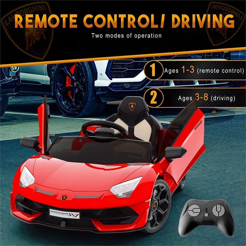 Ride on Car for Kids 12V Licensed Lamborghini Electric Vehicles Battery Powered Sports Car with Control
