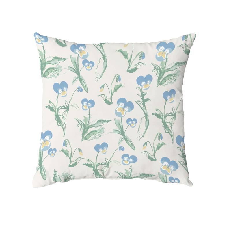 Bunch of Pansies Throw Pillow - Blue - 20" x 20"