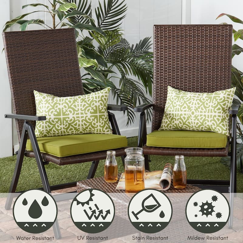 Outdoor Grass Lattice Accent Pillows (Set of 2)