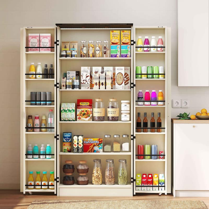 67" Kitchen Pantry Cabinet with Adjustable Shelves, Tall Storage Organizer Cupboard for Kitchen, Dining Room