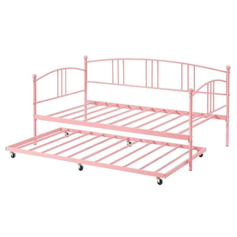 Twin Daybed with Trundle - Pink