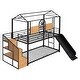 preview thumbnail 4 of 11, House-shaped Metal Bunk Bed with House Roof Frame, Twin Over Twin Bed, Storage Stair and Slide for Teens Children Playhouse Bed