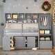 preview thumbnail 17 of 29, Efficient Twin Size Wooden Loft Bed Big Storage, Under-bed Desk, Drawers and Integrated Wardrobe, Mobile Workstation, White