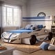 preview thumbnail 10 of 12, Furniture of America Laszlo Modern Race Car-Shaped Twin Bed with Trundle