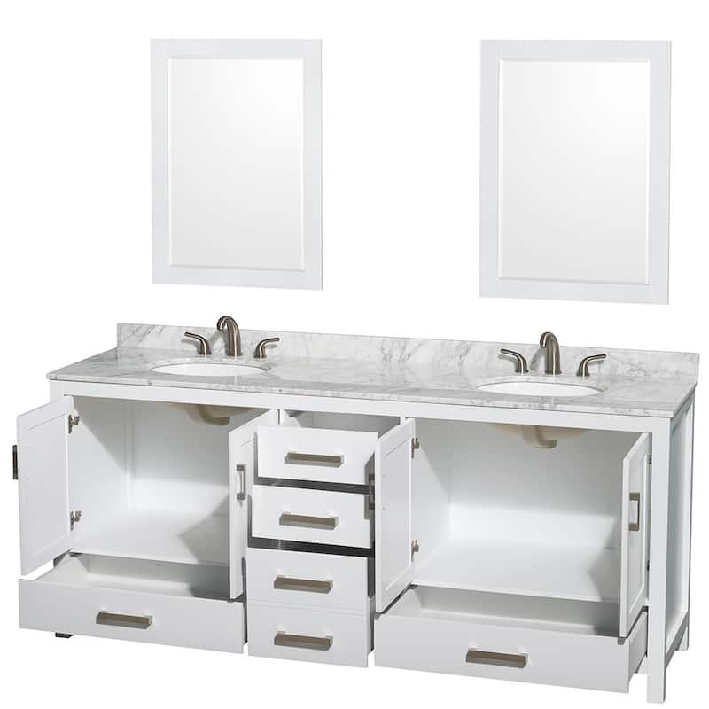 Wyndham Collection WCS141480DUNOM24 Sheffield 80" Free Standing Vanity