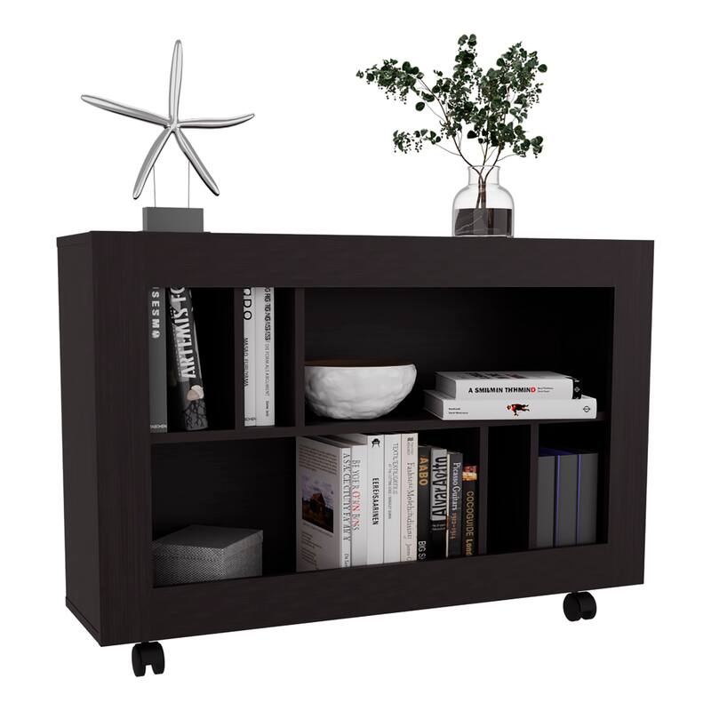 Console Table Cart With Sleek Design, 5 Shelves, 4 Casters,Easy Assembly,FSC Certified CPSIA Compliant