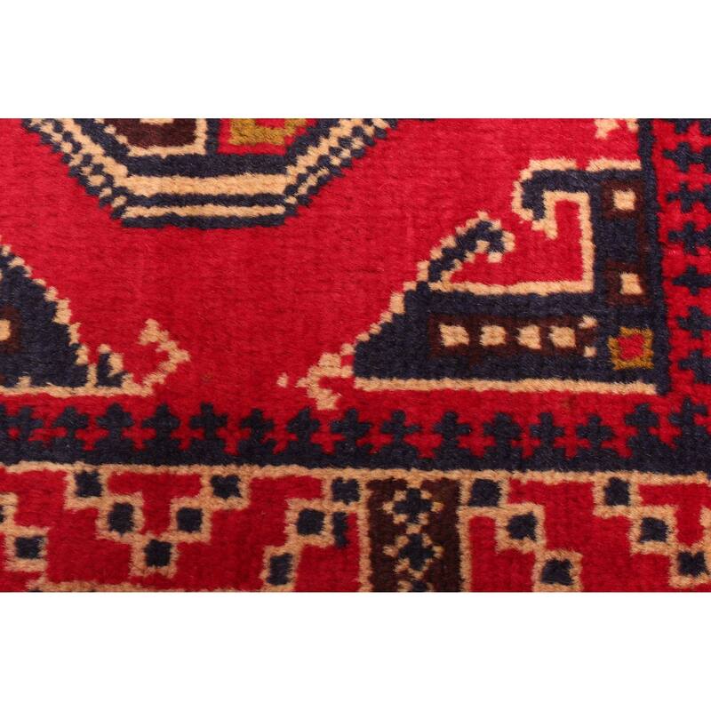 ECARPETGALLERY Hand-knotted Teimani Red Wool Rug - 2'9 x 4'9