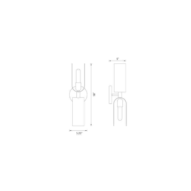 Designers Fountain D263M-2WS U Turn 2 Light 18" Tall Wall Sconce