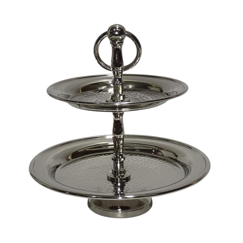 2-Tier Hammered Cake Stand
