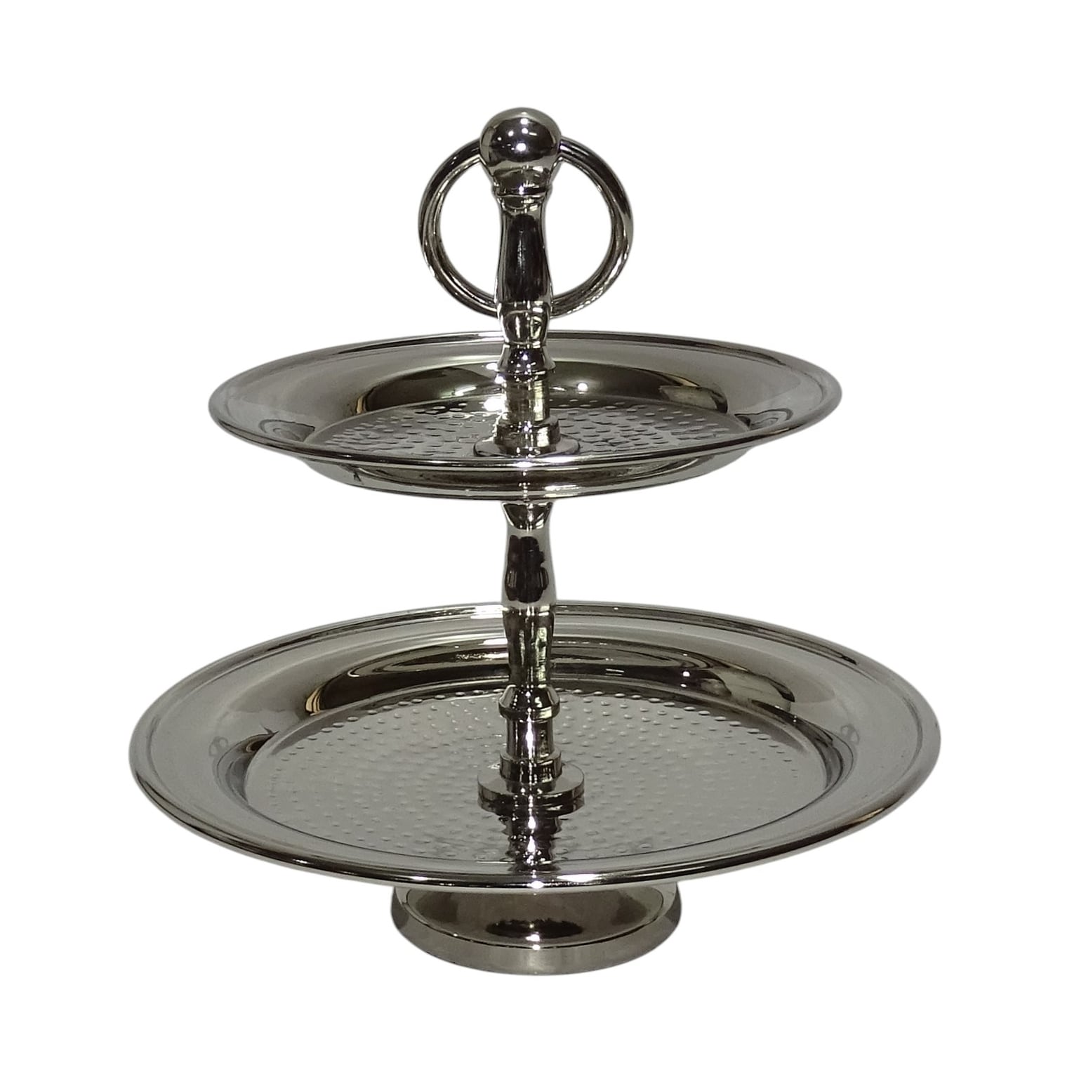 2-Tier Hammered Cake Stand