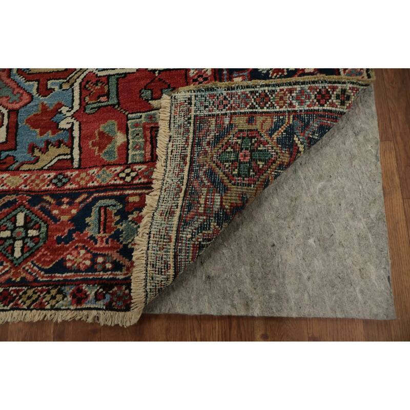 Hand Knotted Oriental 100% Wool Carpet Traditional Medallion Red Heriz Area Rug - 10' 8'' X 7' 7''