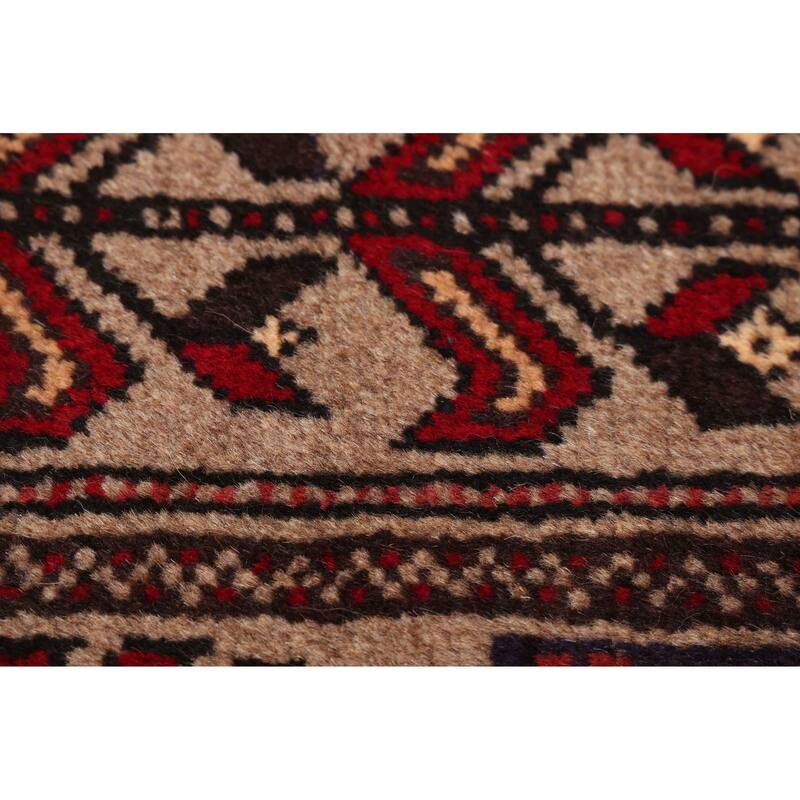 ECARPETGALLERY Hand-knotted Baluch Tan Wool Rug - 3'8 x 6'1