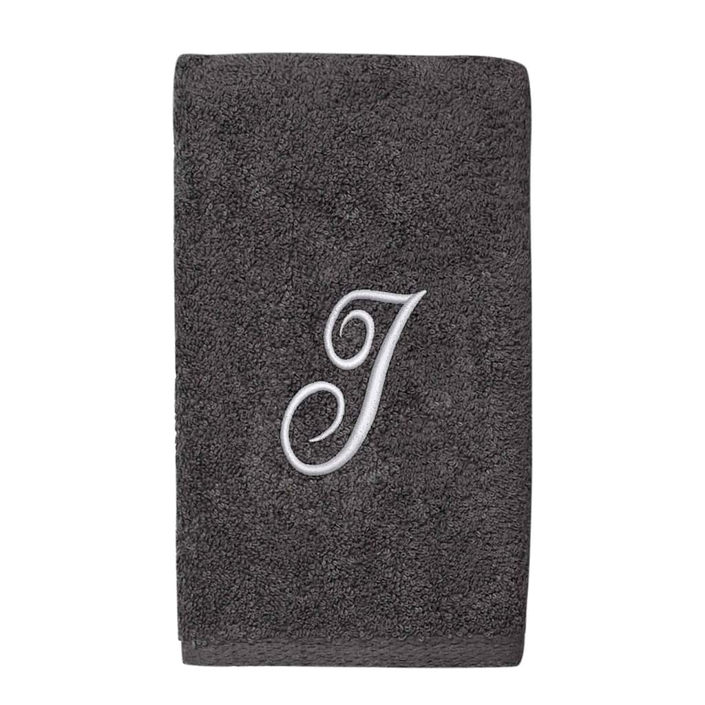 Avanti Linens Granite/Silver Script Monogram Hand Towel Letter I - Hand Towel