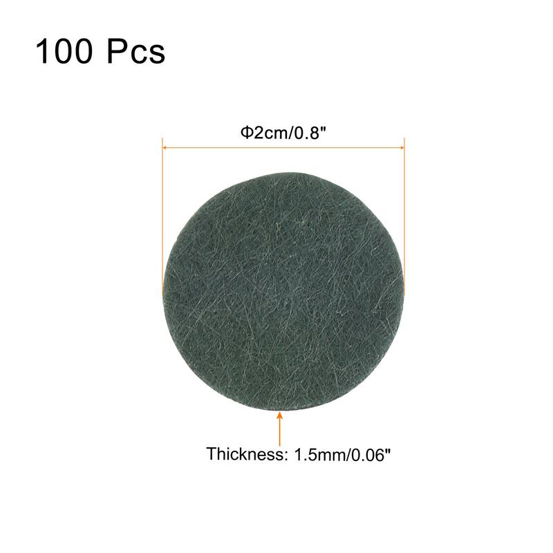 100pcs Plant Pot Hole Pad Round Nonwoven Flower Bonsai Bottom Soil Mat - Dark Green - 2cm