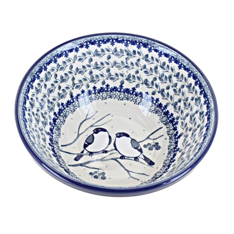 Blue Rose Polish Pottery Ceramika Artystyczna Cereal Bowl