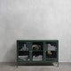 preview thumbnail 2 of 27, Rye Studio Brianne Modern Metal & Glass 3-Door Sideboard Green