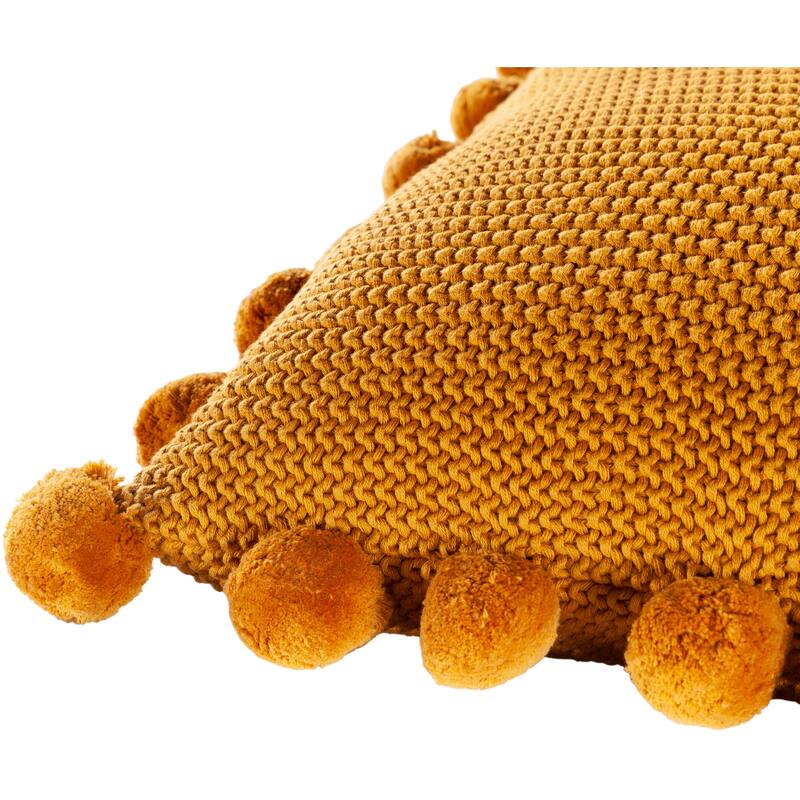 Livabliss Pam Knitted Pom Pom 18-inch Throw Pillow