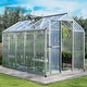 preview thumbnail 9 of 30, Aoodor Polycarbonate Walk-in Greenhouse with Aluminum Frame and Roof Vent 6' x 10' - Sliver