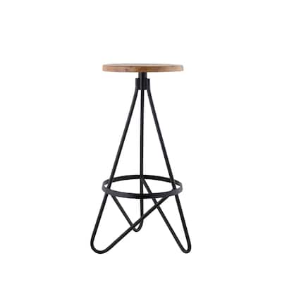Hula 30" Modern Industrial Metal Backless Circular Bar Stool, by JONATHAN Y