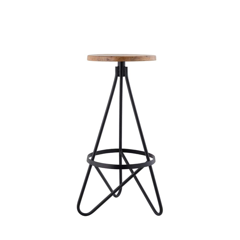 Hula 30" Modern Industrial Metal Backless Circular Bar Stool, by JONATHAN Y