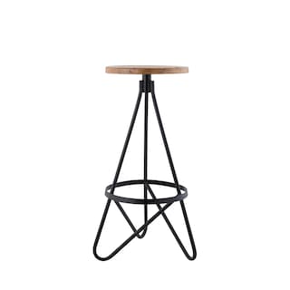 Hula 30" Modern Industrial Metal Backless Circular Bar Stool, by JONATHAN Y