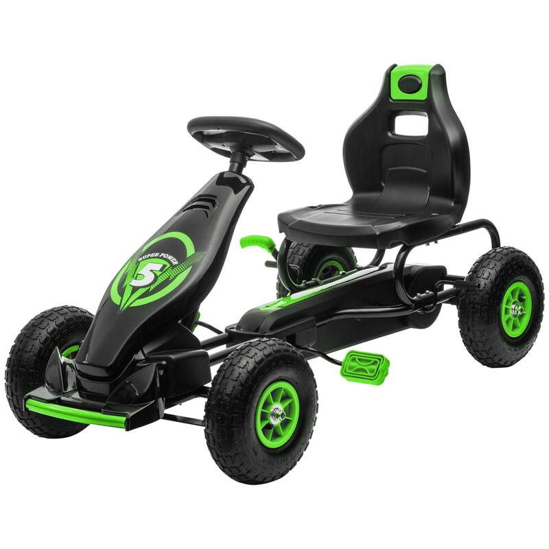 Pedal Go Kart for Kids 5-12, Ride-On Toy with Ergonomic Seat, Wear-Resistant Wheels, Hand Brake and Suspension System