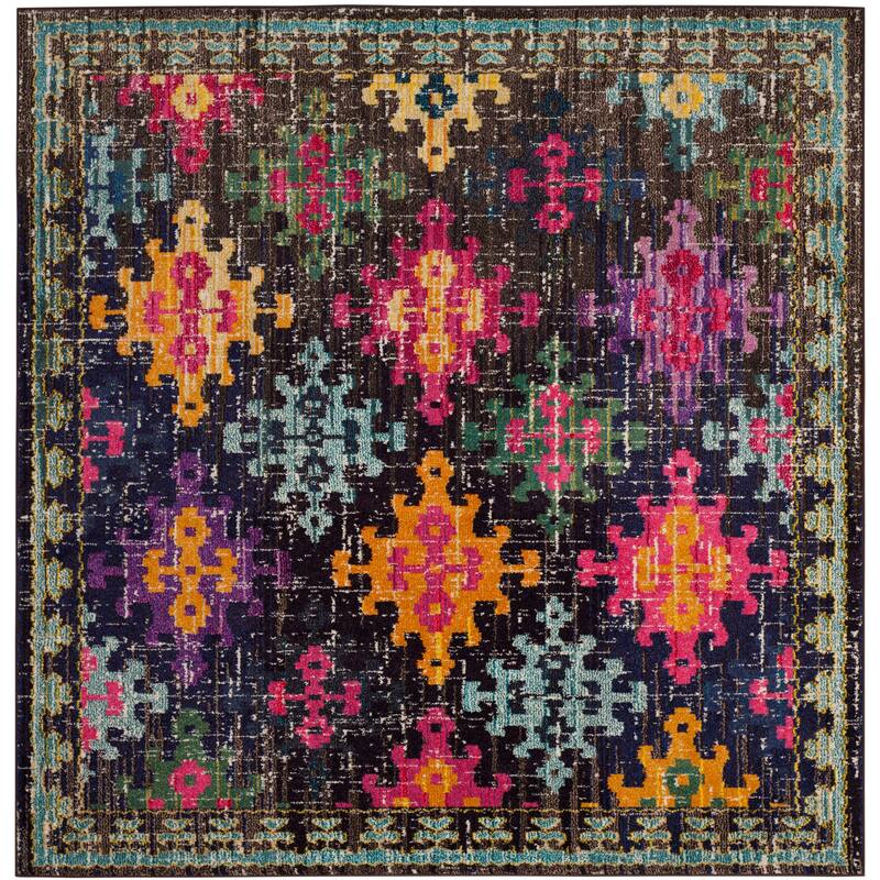 SAFAVIEH Monaco Joanne Distressed Boho Rug - 6'7" Square - Multi