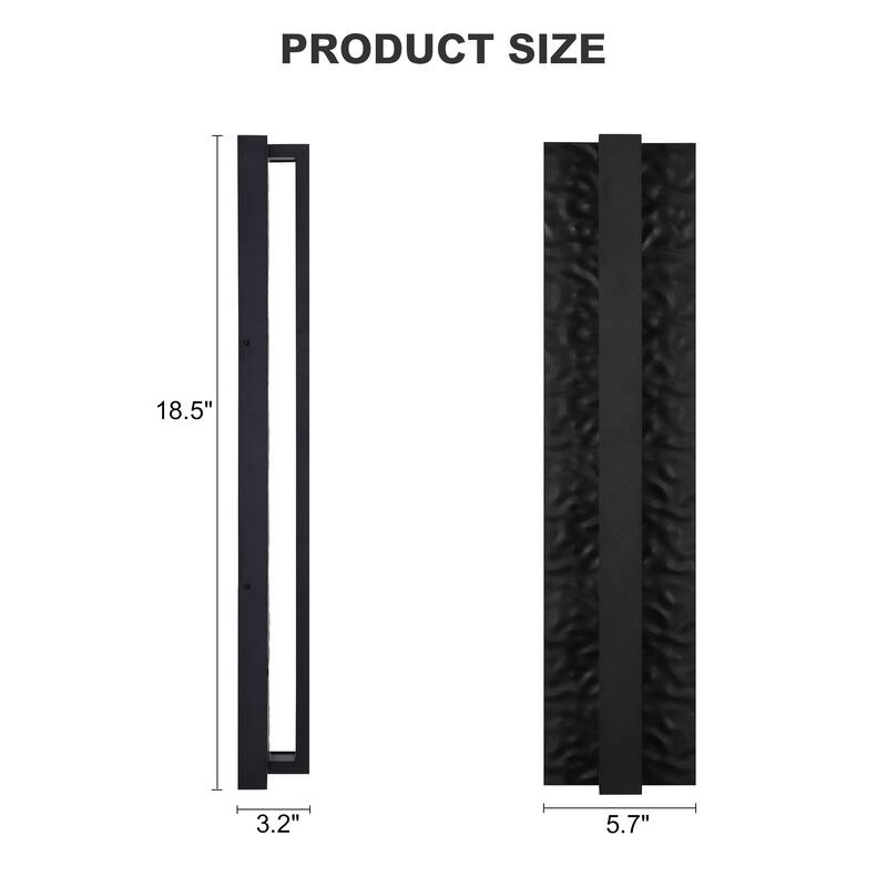 Outdoor LED Wall Light Handmade Textured Linear Black Wall Sconces