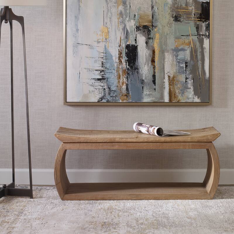 Uttermost Connor Reclaimed Wood Bench - 42"W x 17"H x 14"D