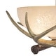 preview thumbnail 8 of 7, Lodge 12-in W Cream Rustic Antler Bowl Semi Flush Mount Ceiling Light Cream Glass - 12-in W x 9-in H x 12-in D