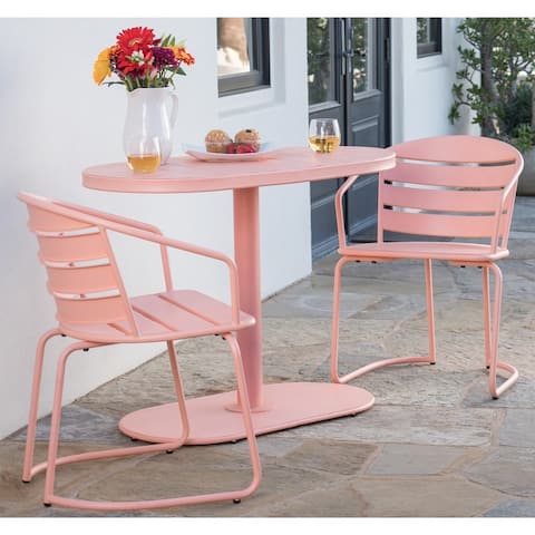 Santa Monica Outdoor 3-Piece Oval Bistro Chat Set by Christopher Knight Home