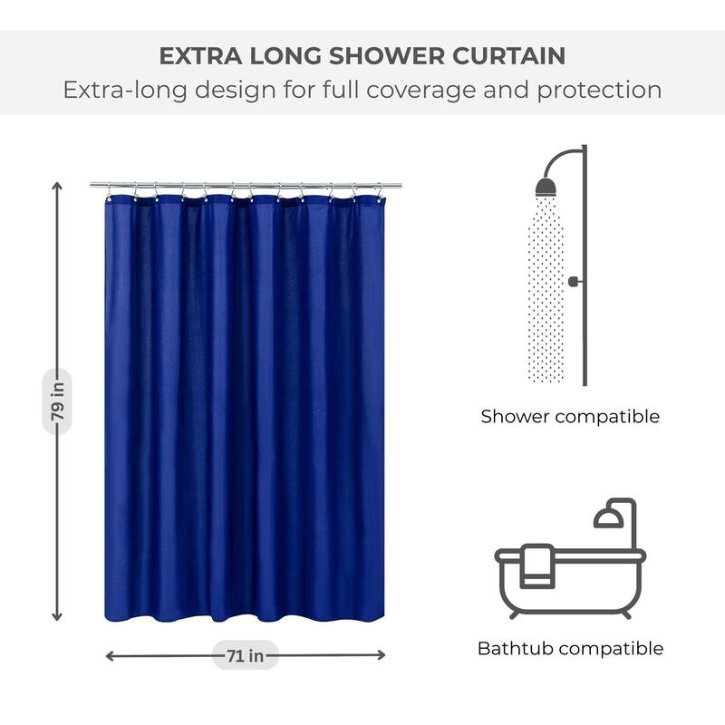 Extra Long Waterproof Shower Curtain Liner 71x79 Inches